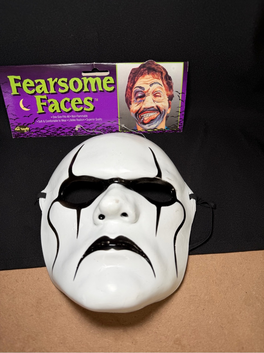 Vintage Halloween Mask Fearsome Faces Spots On The Inside Pictured